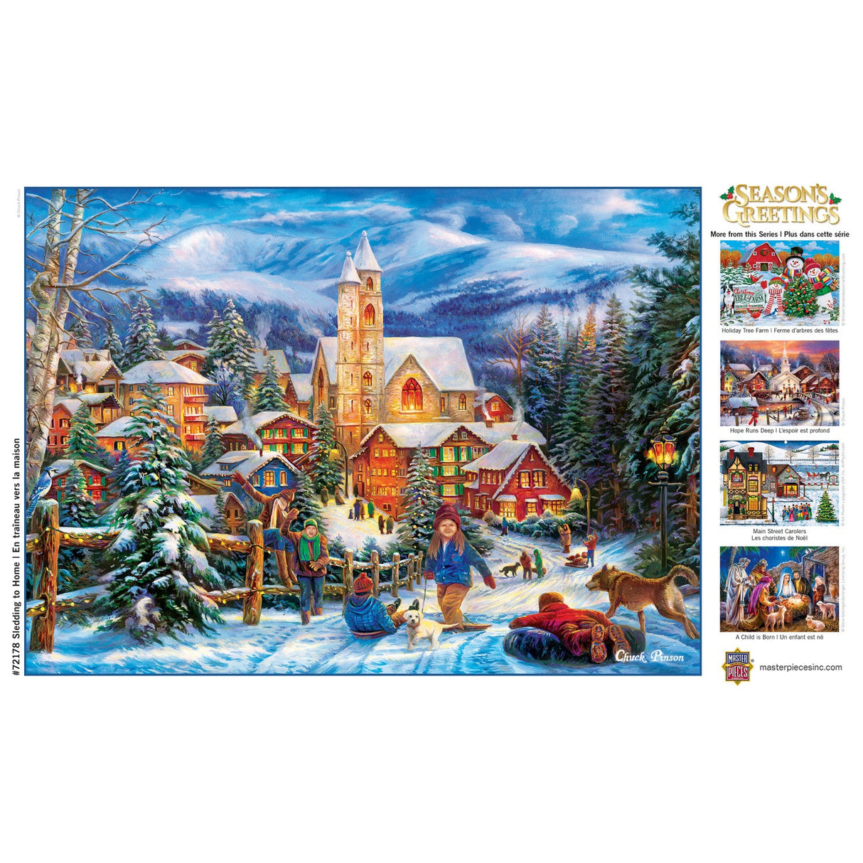 Season's Greetings - Sledding Home 1000 Piece Jigsaw Puzzle