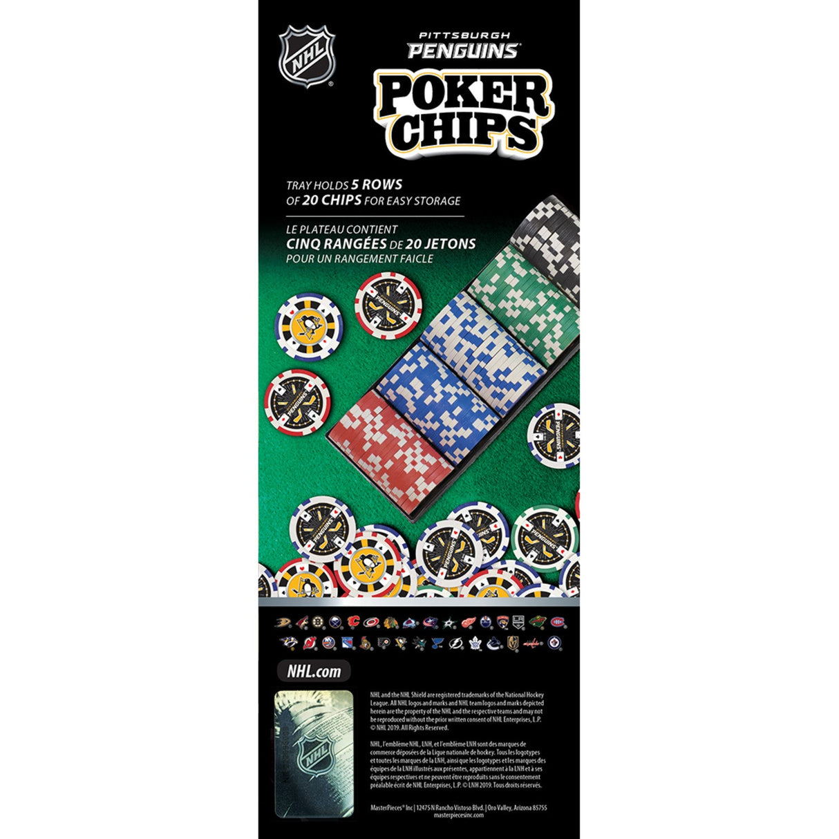 Pittsburgh Penguins 100 Piece Poker Chips