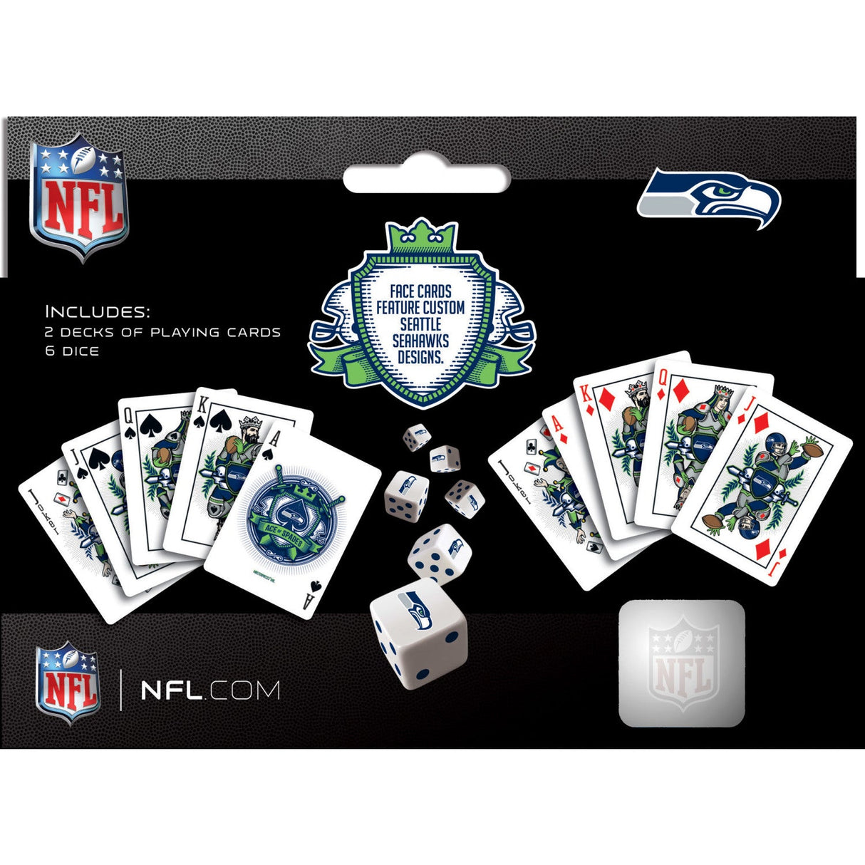 Seattle Seahawks - 2-Pack Playing Cards & Dice Set