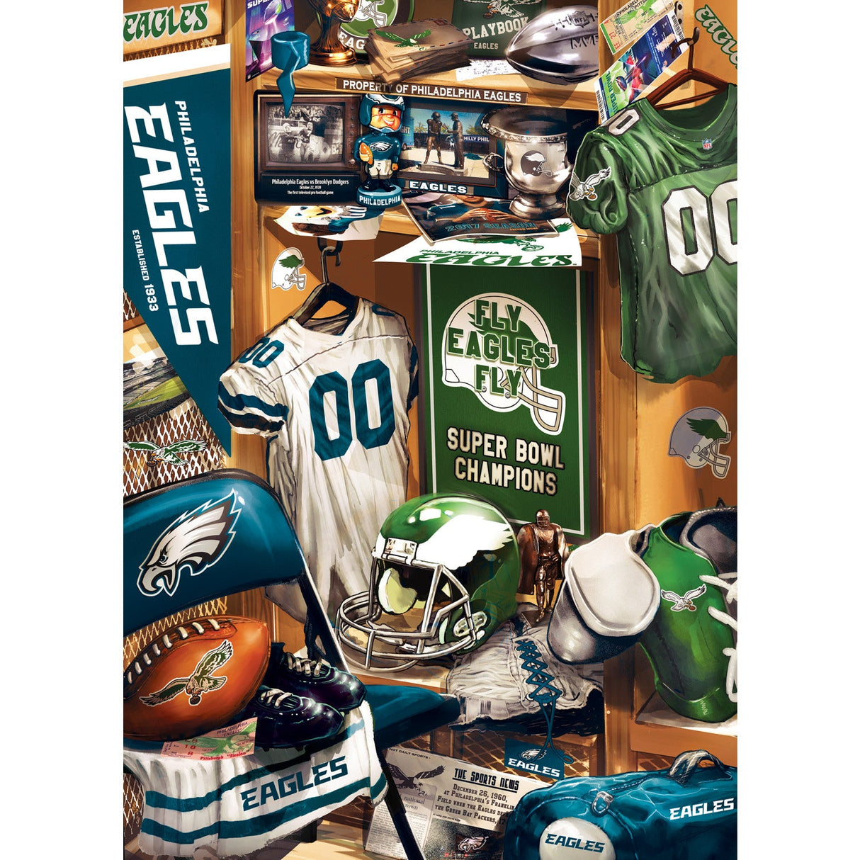 Philadelphia Eagles - Locker Room 500 Piece Jigsaw Puzzle