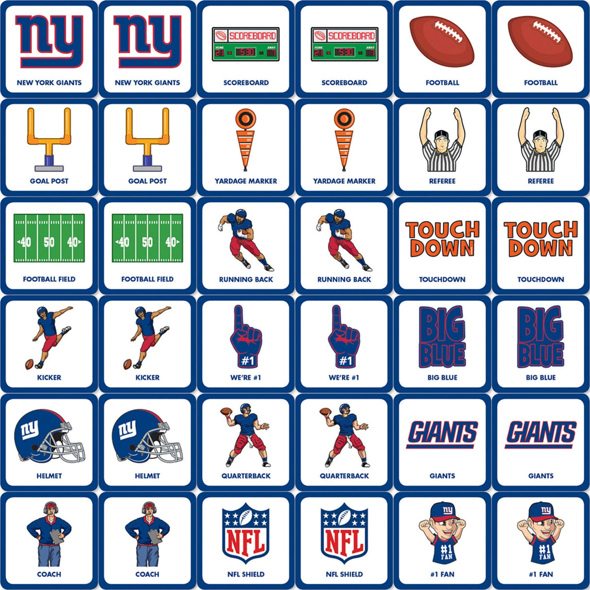 New York Giants Matching Game