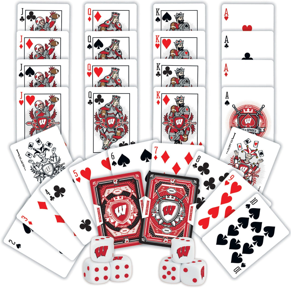 Wisconsin Badgers - 2-Pack Playing Cards & Dice Set