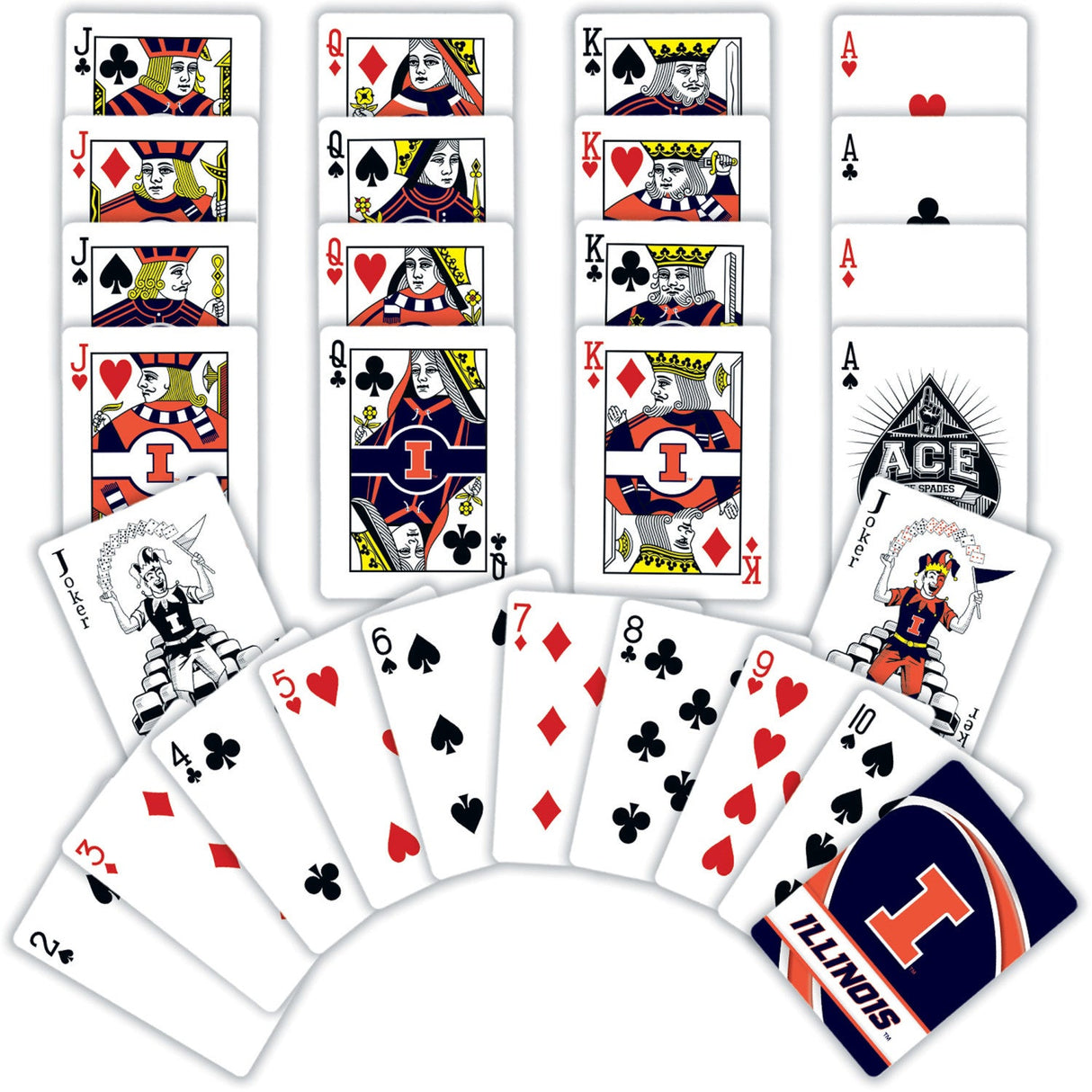 Illinois Fighting Illini Playing Cards - 54 Card Deck