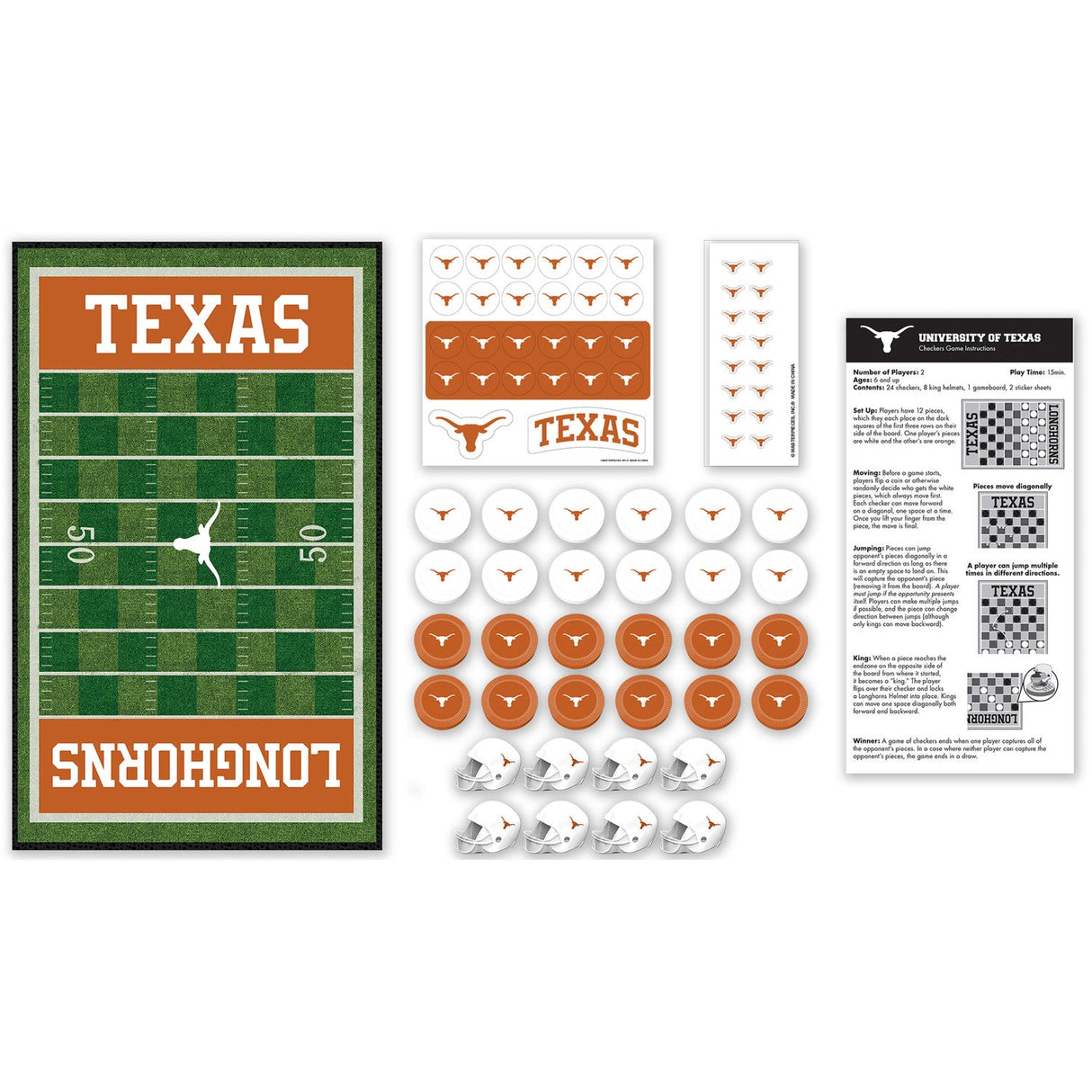 Texas Longhorns Checkers Board Game