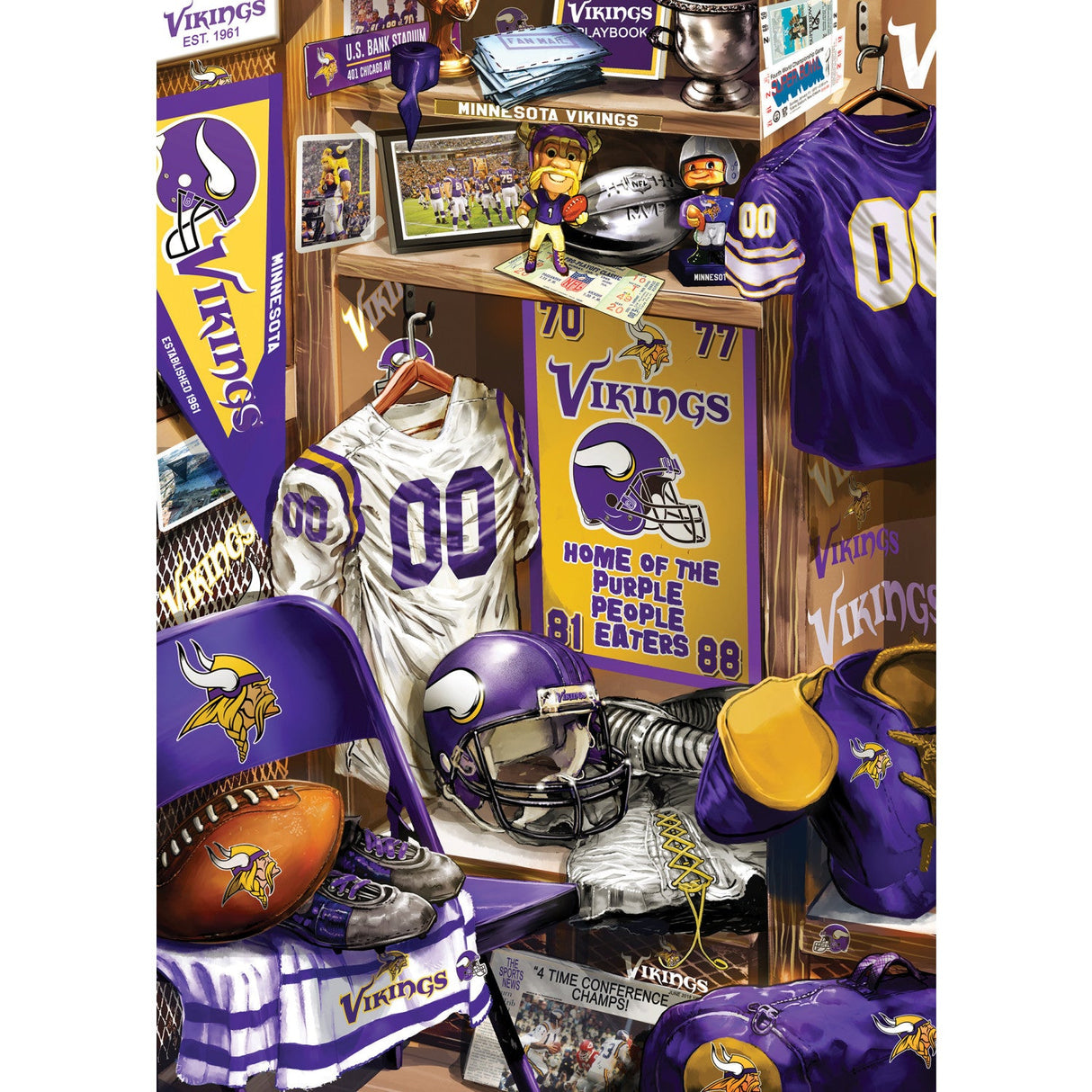 Minnesota Vikings - Locker Room 500 Piece Jigsaw Puzzle