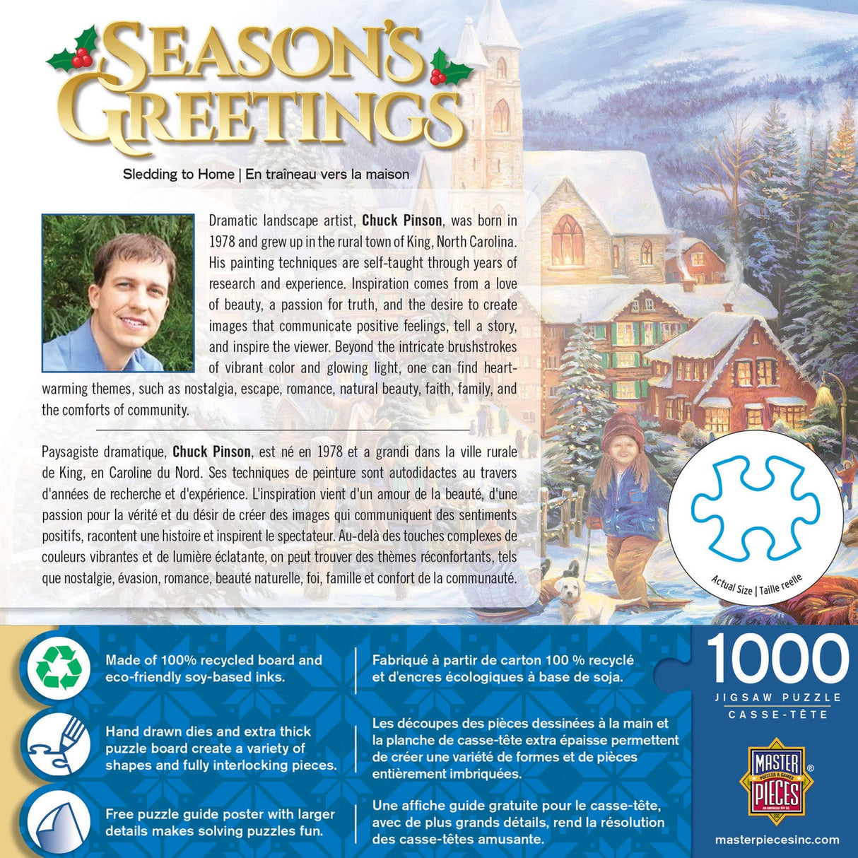 Season's Greetings - Sledding Home 1000 Piece Jigsaw Puzzle