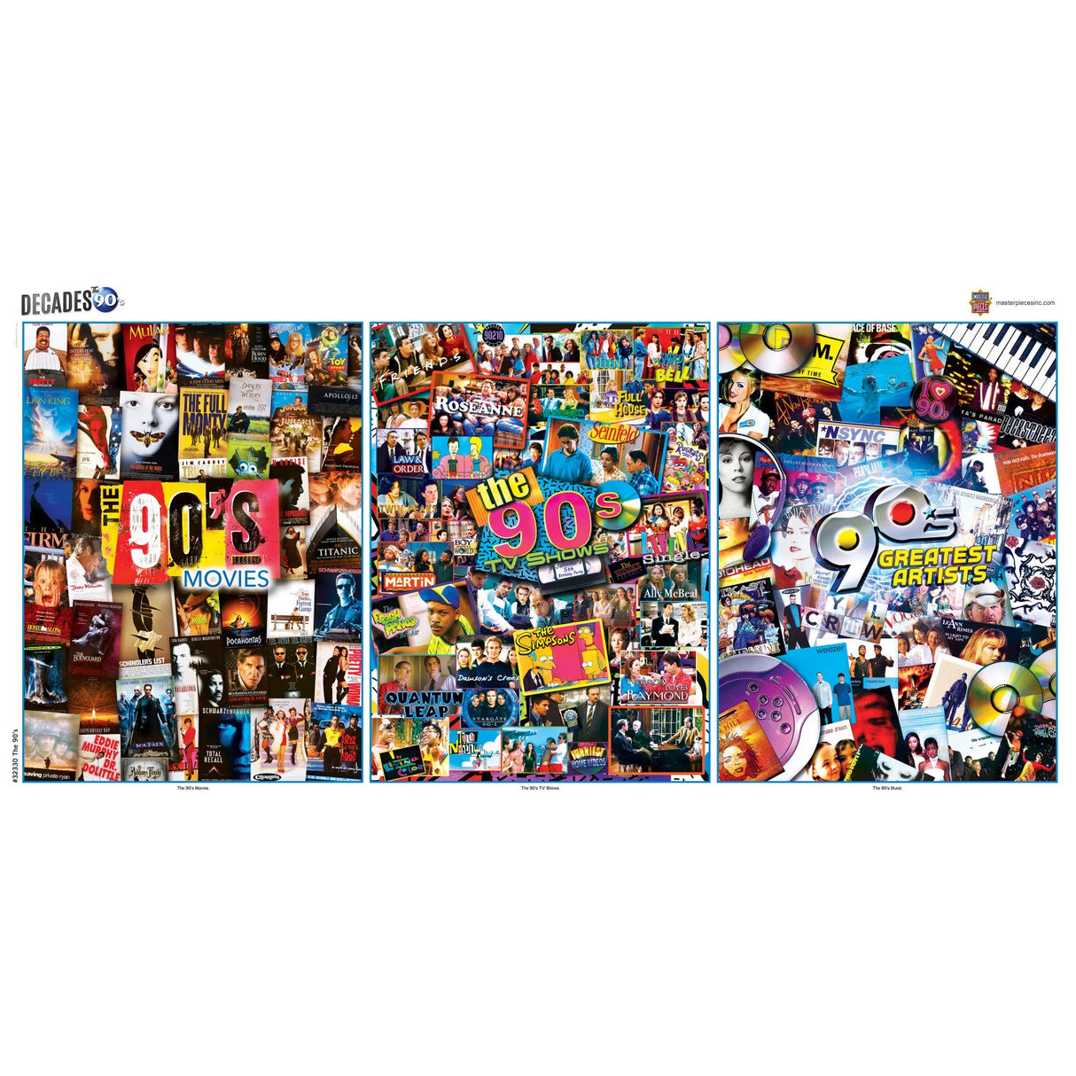 Decades - The 90's 500 Piece Jigsaw Puzzles 3 Pack