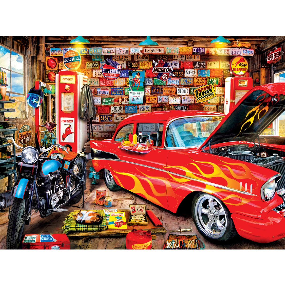 Wheels - Retro Garage 750 Piece Jigsaw Puzzle