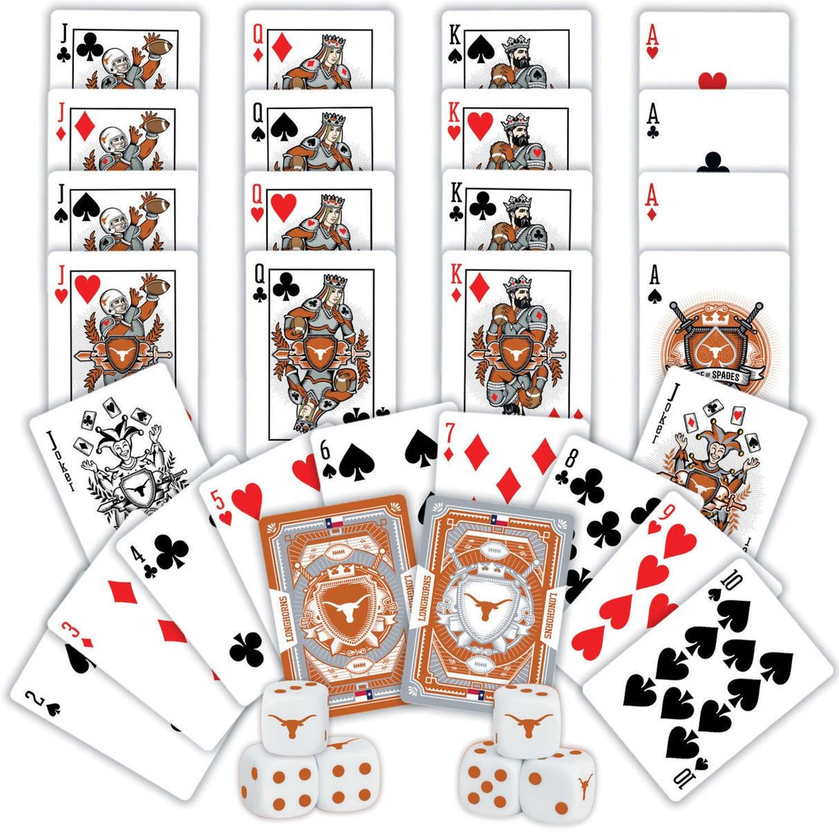 Texas Longhorns - 2-Pack Playing Cards & Dice Set