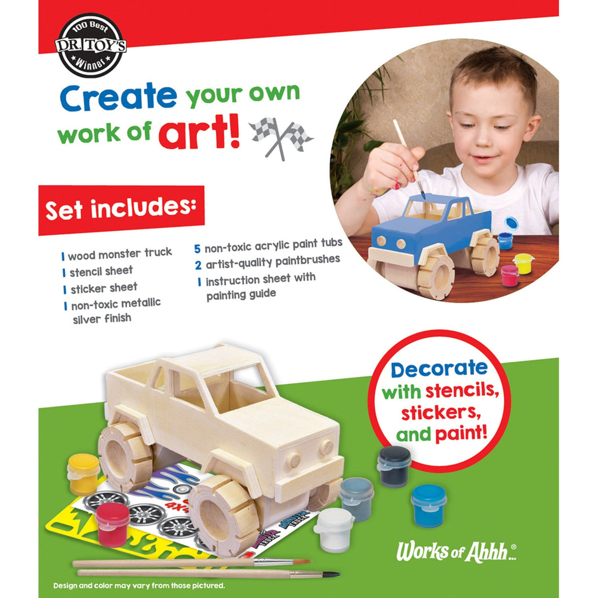 Monster Truck Wood Craft & Paint Kit