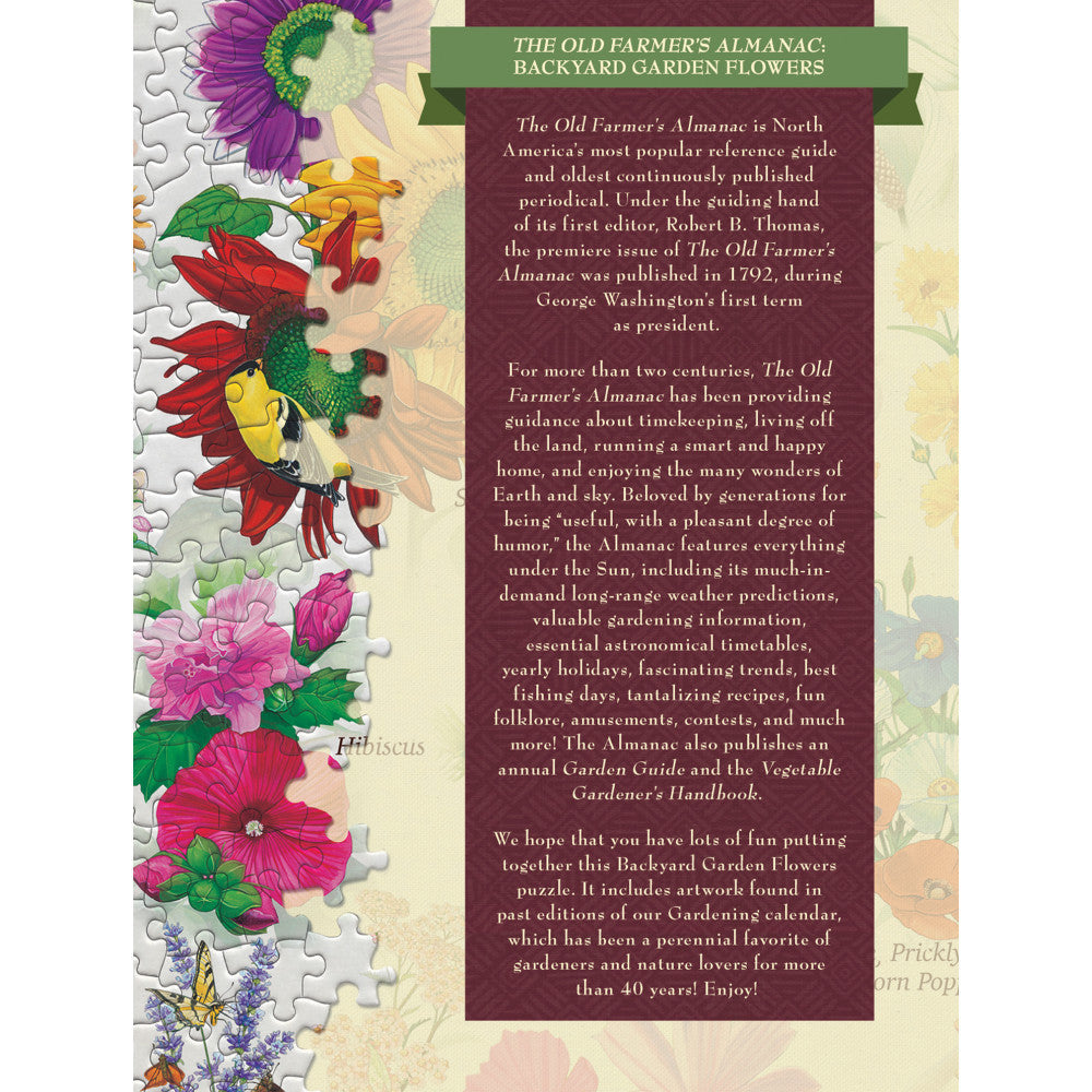 Farmer's Almanac - Backyard Garden Flowers 1000 Piece Jigsaw Puzzle