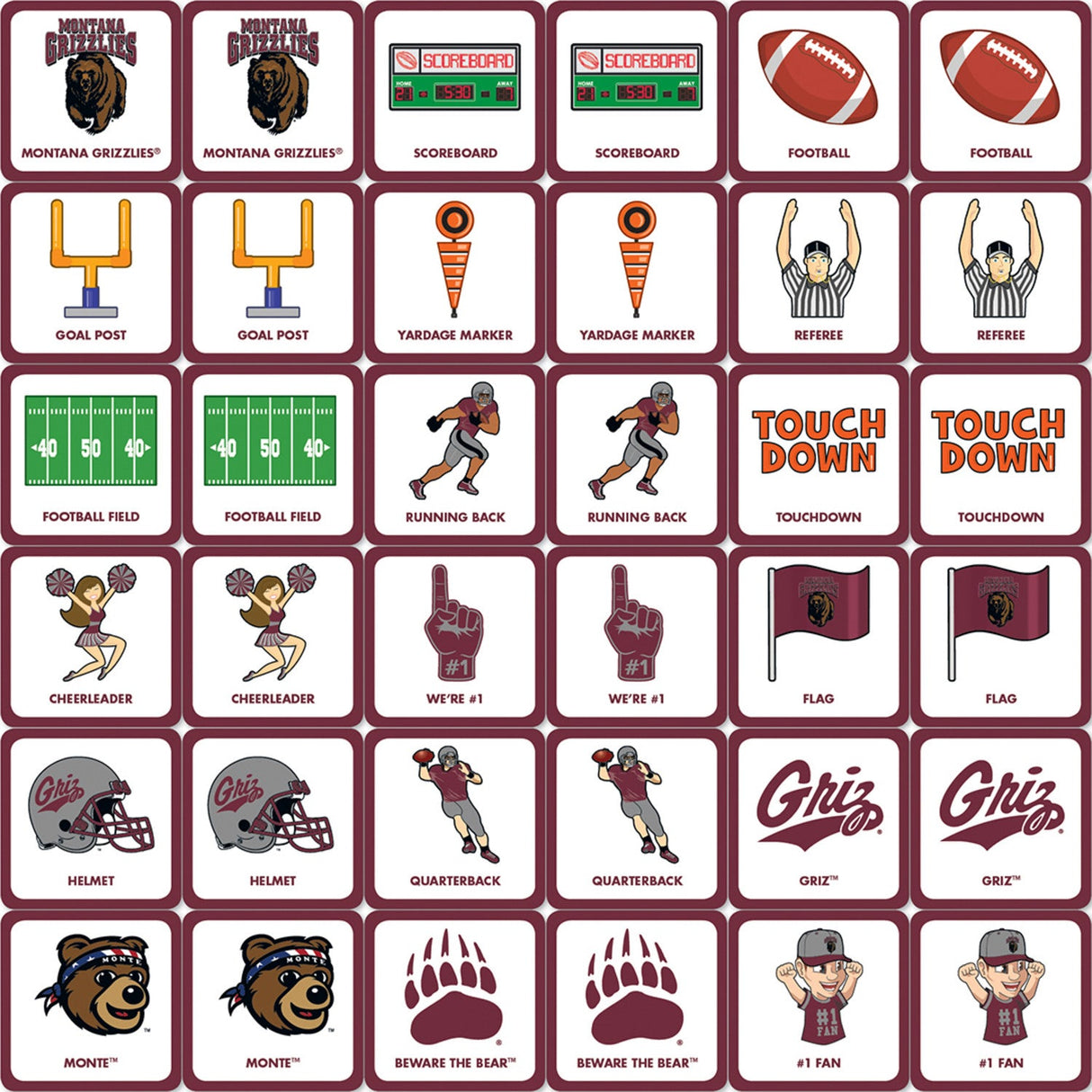 Montana Grizzlies Matching Game