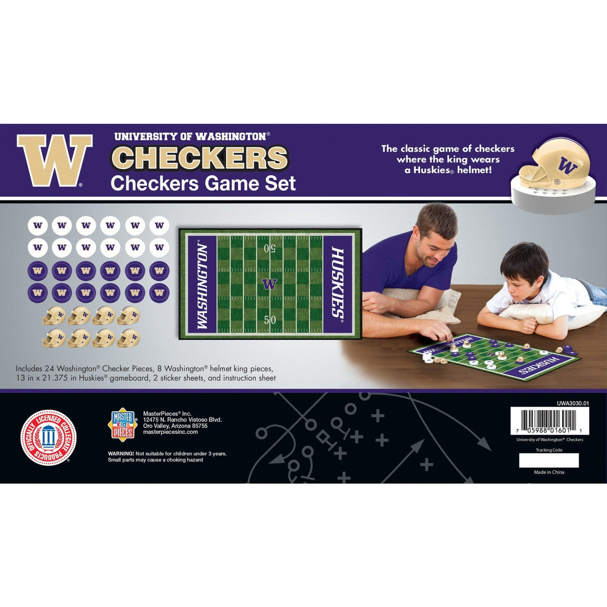 Washington Huskies Checkers Board Game