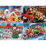 Season's Greetings - 500 Piece Jigsaw Puzzles 4-Pack