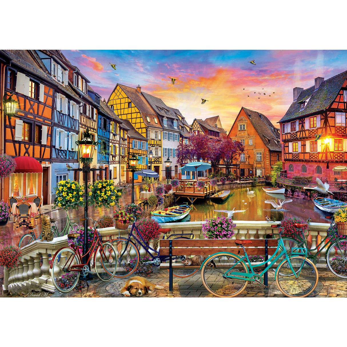 Travel Diary - Cycling at Colmar 500 Piece Jigsaw Puzzle