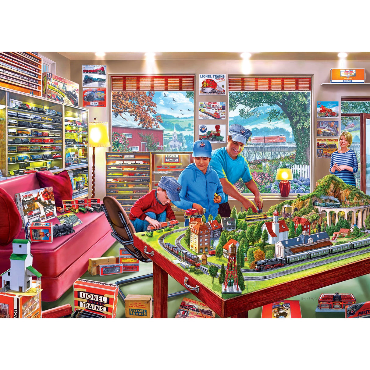 Lionel Trains - The Boy's Playroom 1000 Piece Jigsaw Puzzle