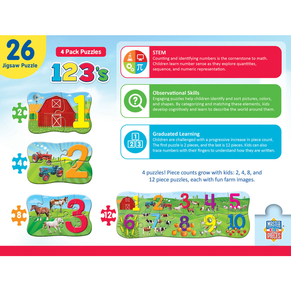 123's - Educational 4-Pack Jigsaw Puzzles