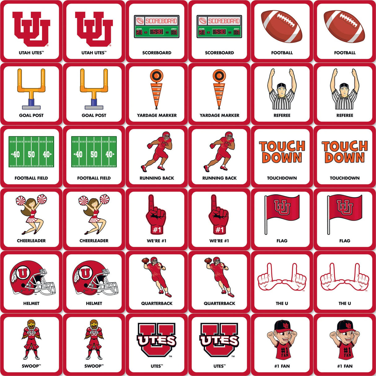 Utah Utes Matching Game