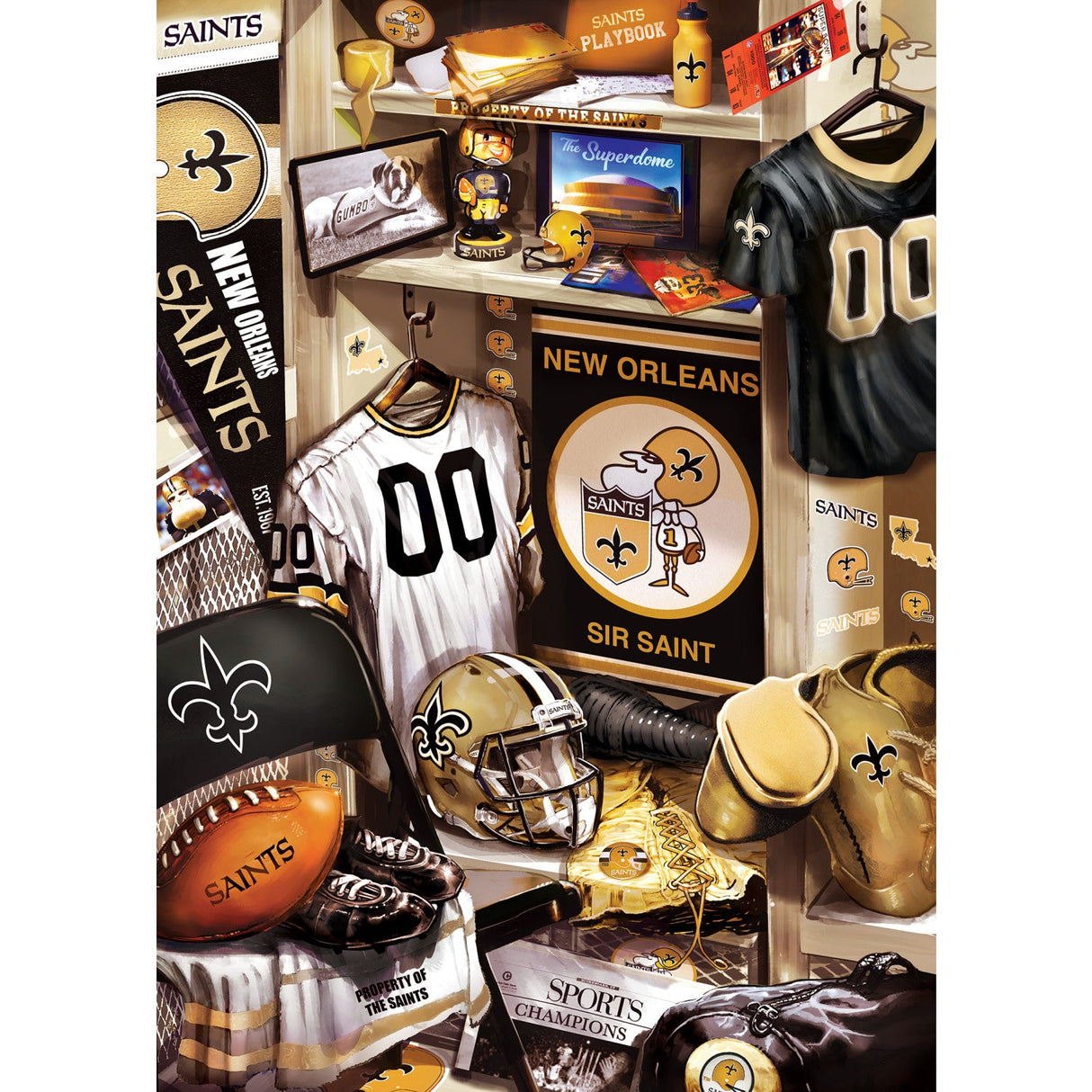 New Orleans Saints - Locker Room 500 Piece Jigsaw Puzzle