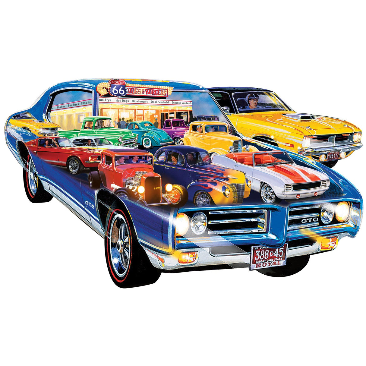 Contours - Road Trippin 1000 Piece Shaped Jigsaw Puzzle