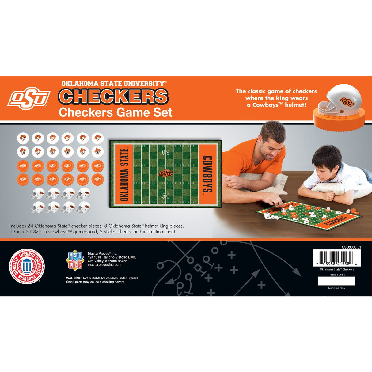 Oklahoma State Cowboys Checkers Board Game