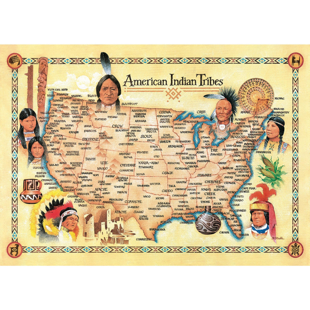 American Indian Tribes 500 Piece Jigsaw Puzzle