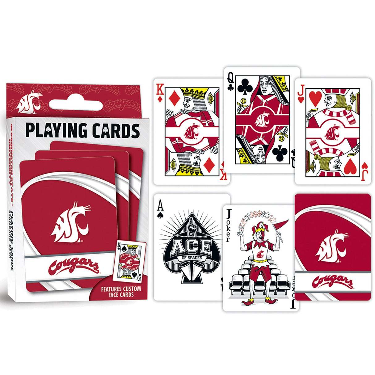 Washington State Cougars Playing Cards - 54 Card Deck