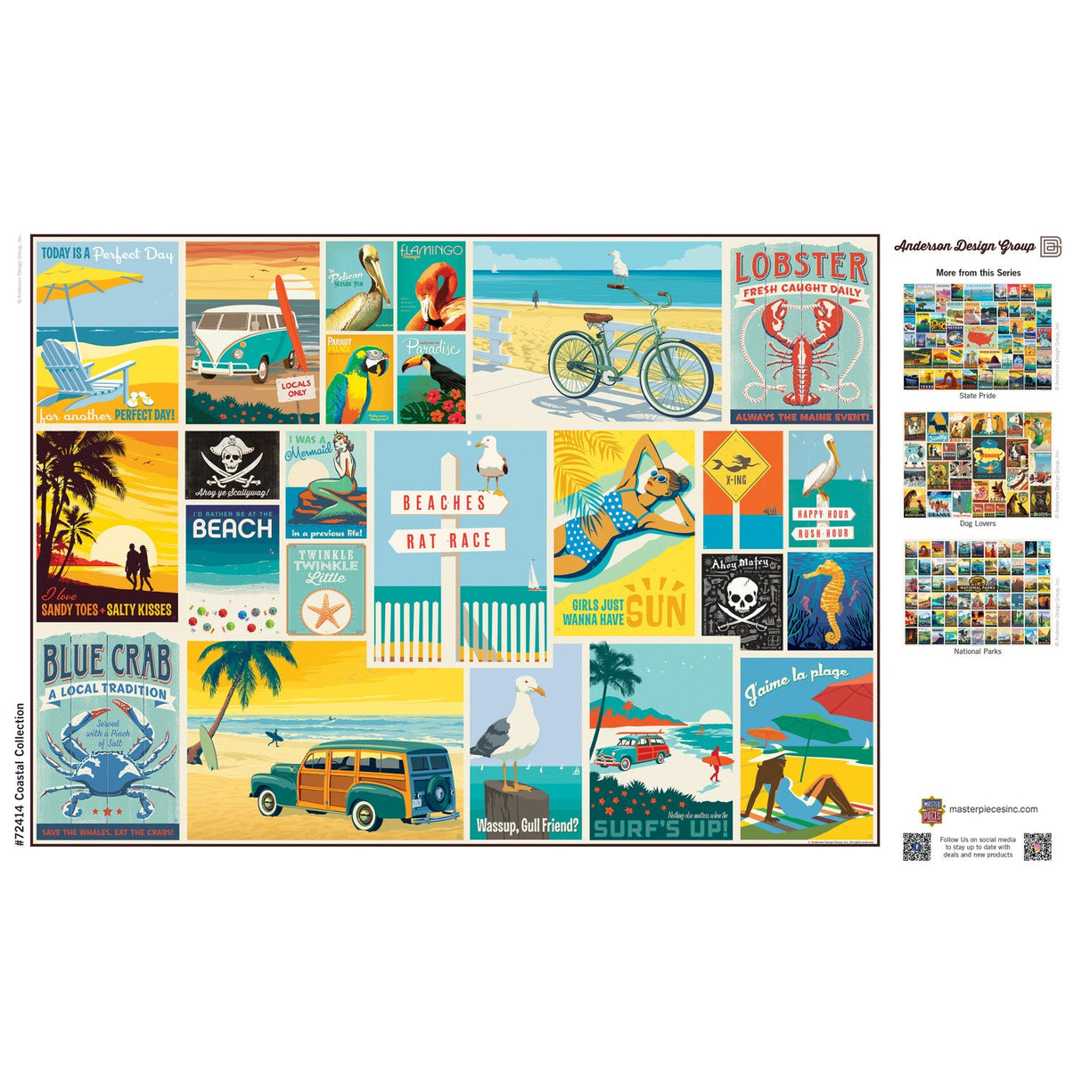 Vintage Posters - Coastal Collection 1000 Piece Jigsaw Puzzle