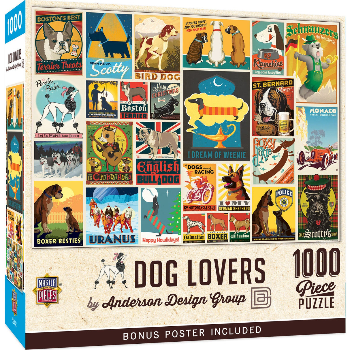 Vintage Posters - Dog Lovers 1000 Piece Jigsaw Puzzle