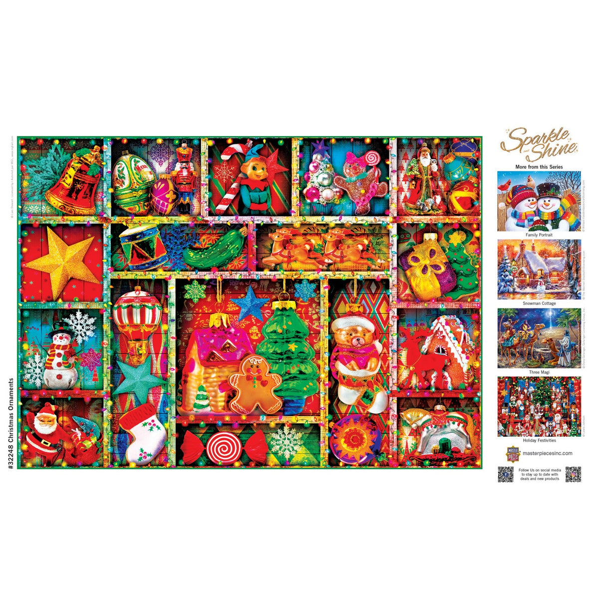 Sparkle & Shine - Christmas Ornaments 500 Piece Glitter Jigsaw Puzzle