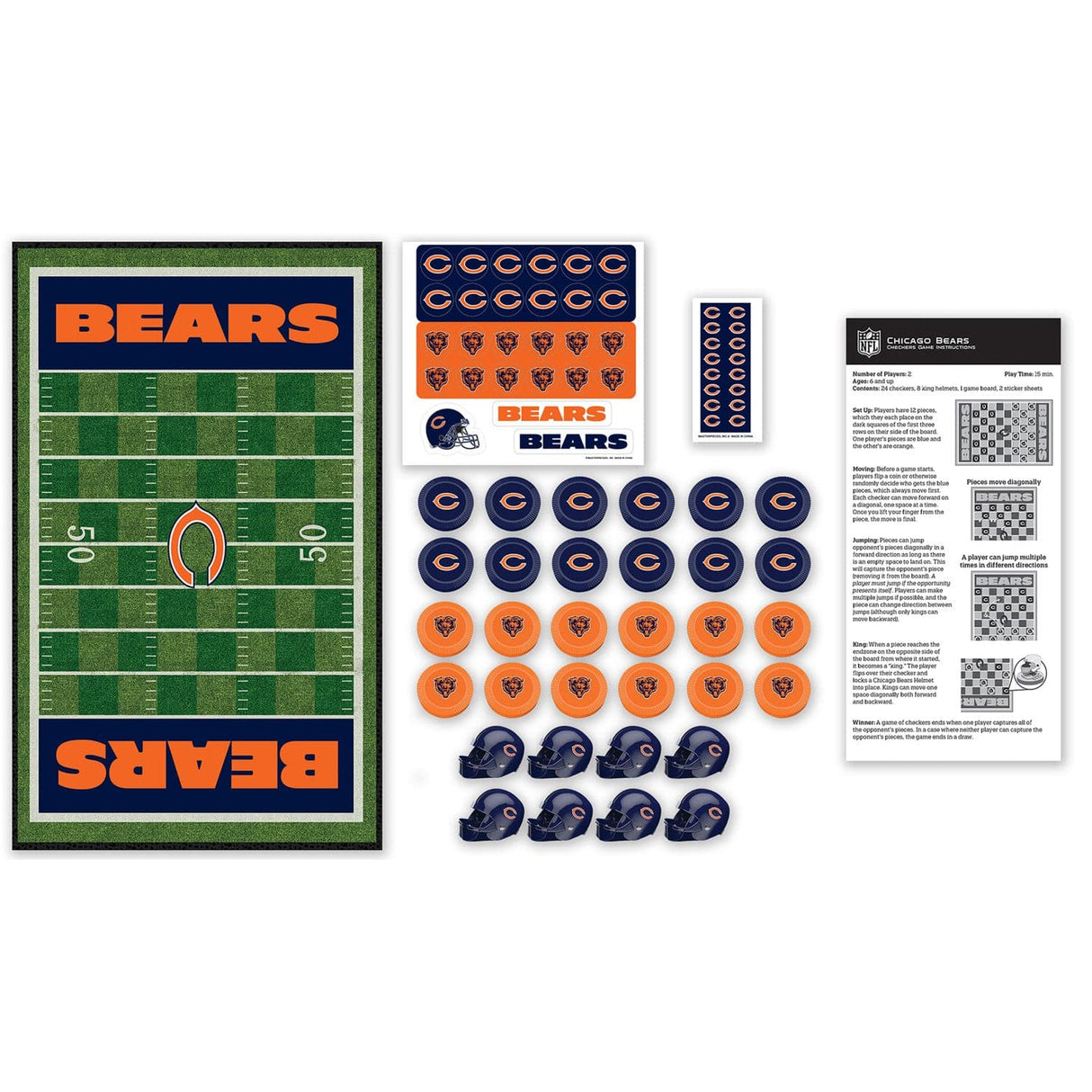 Chicago Bears Checkers Board Game