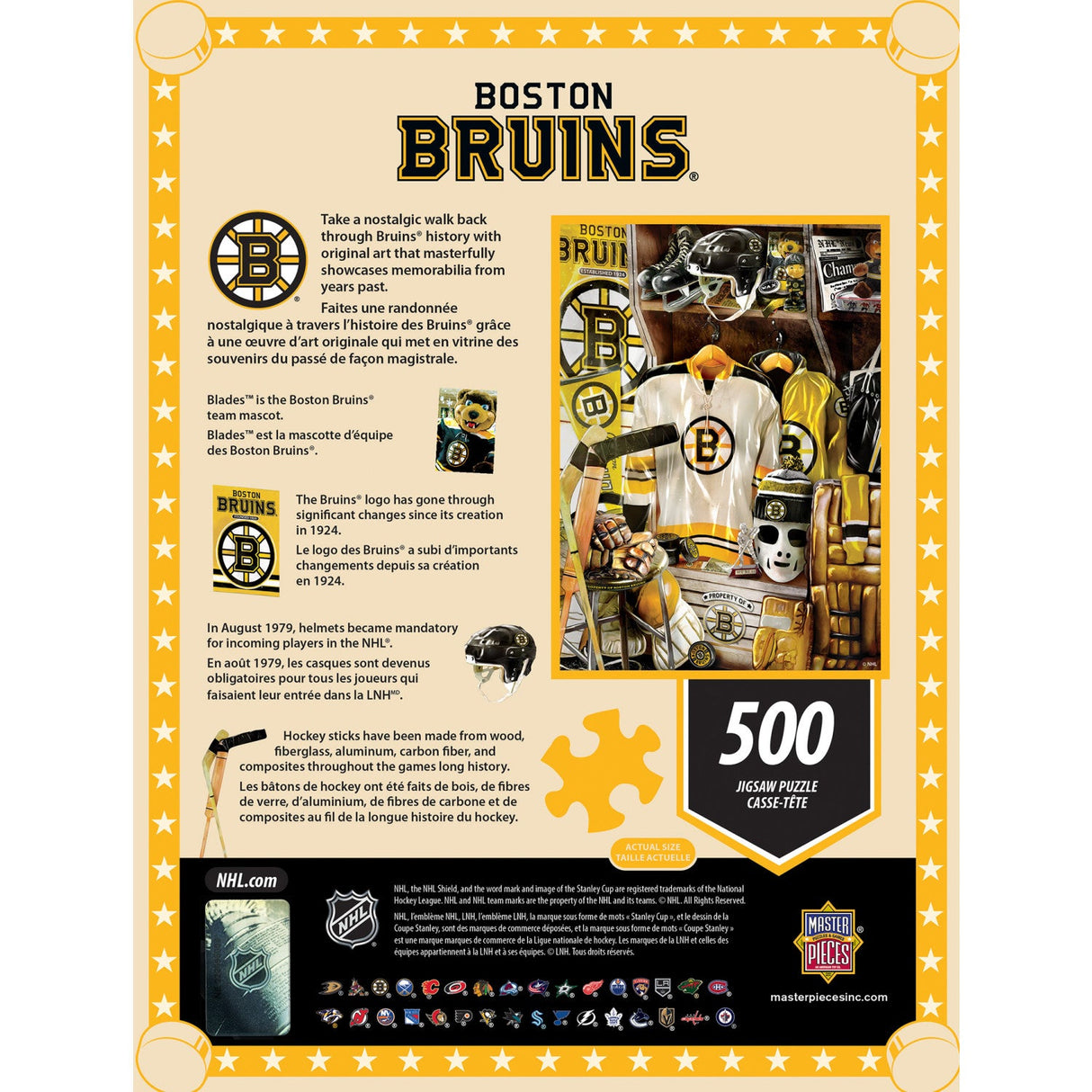 Boston Bruins - Locker Room 500 Piece Jigsaw Puzzle