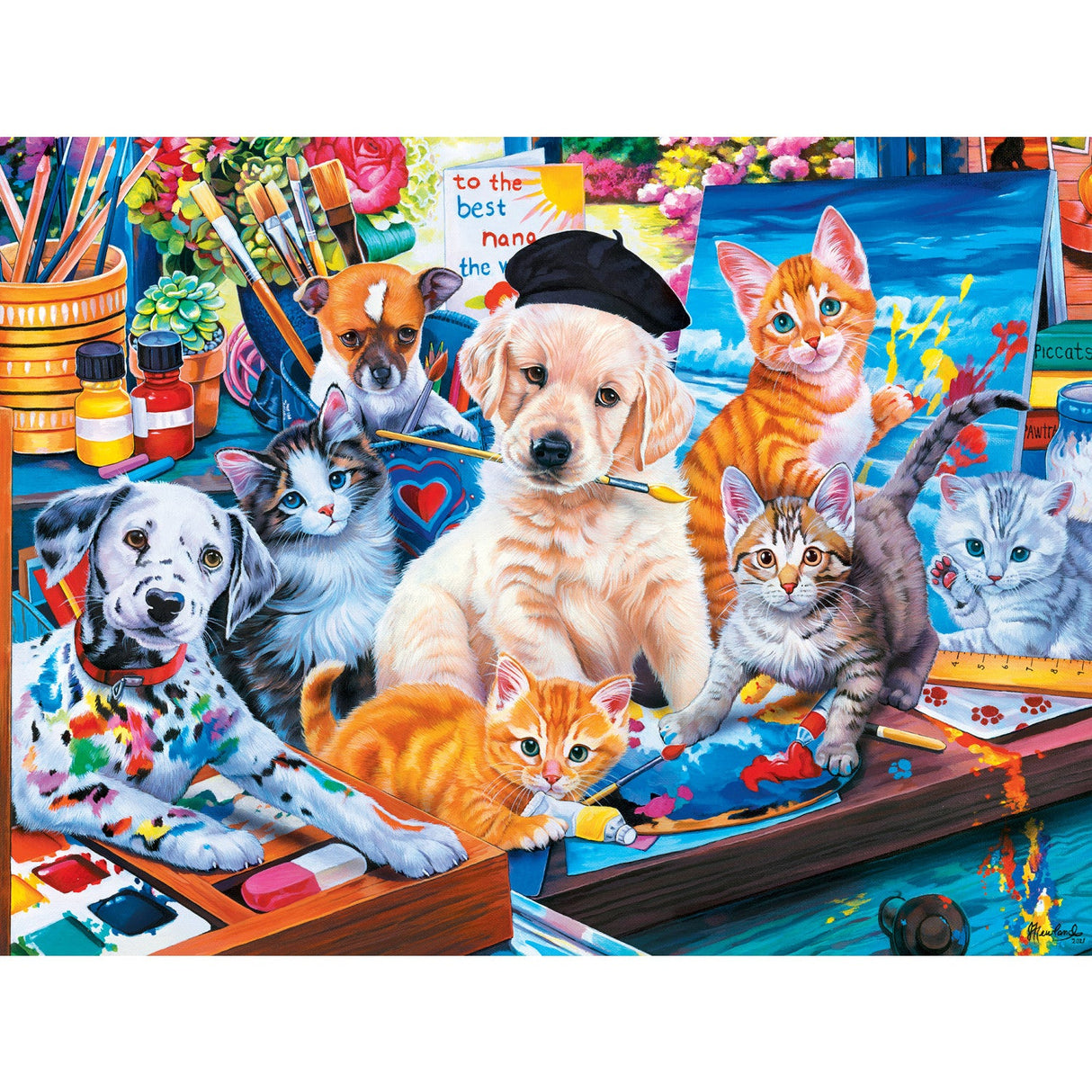 Playful Paws - Arts & Crafts 300 Piece EZ Grip Jigsaw Puzzle