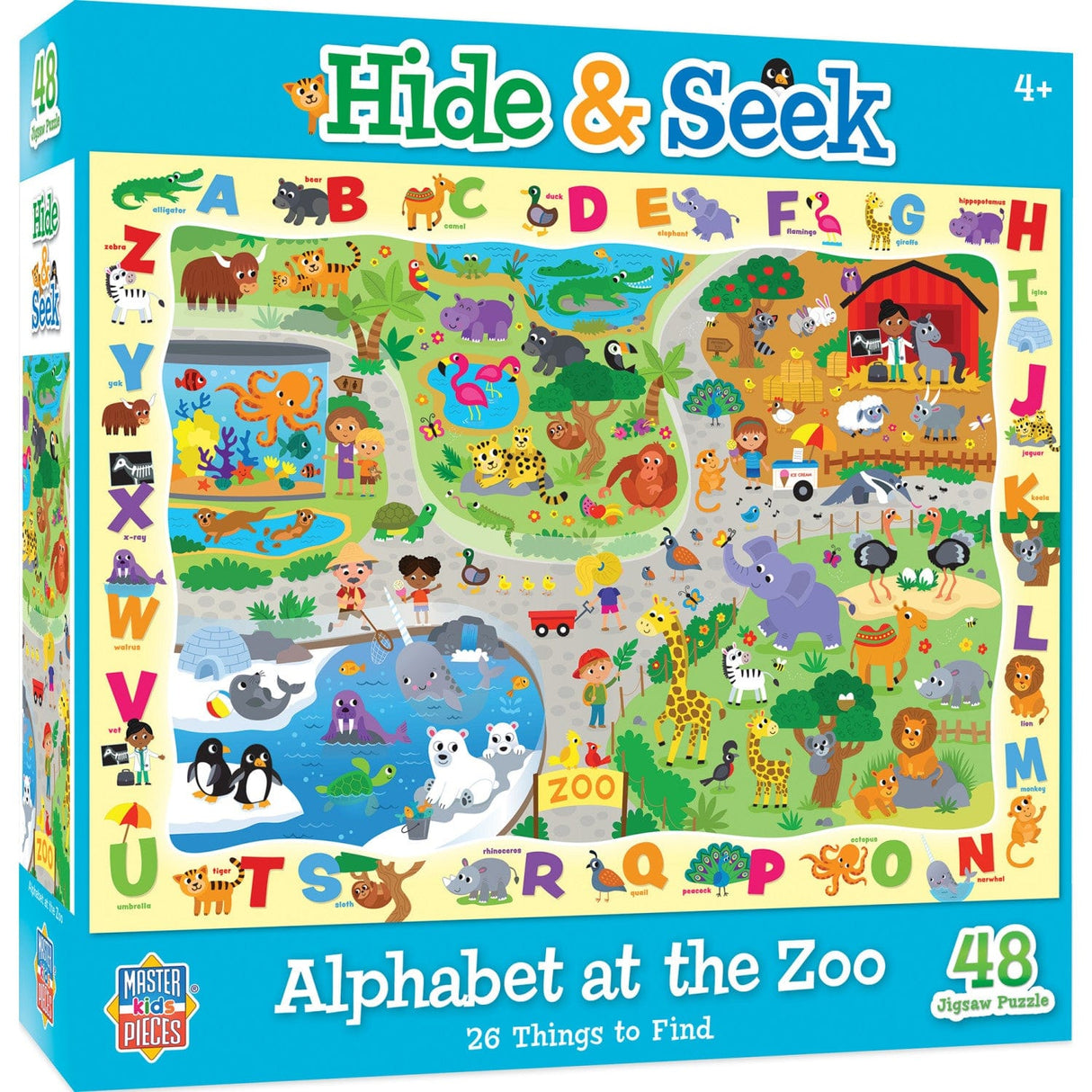 Hide & Seek - Alphabet at the Zoo 48 Piece Jigsaw Puzzle