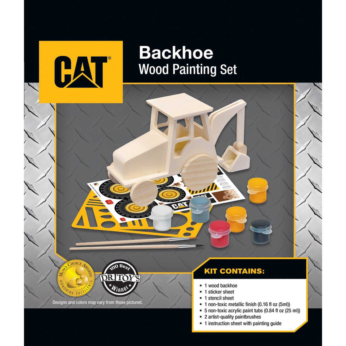 CAT - Caterpillar Backhoe Wood Craft & Paint Kit