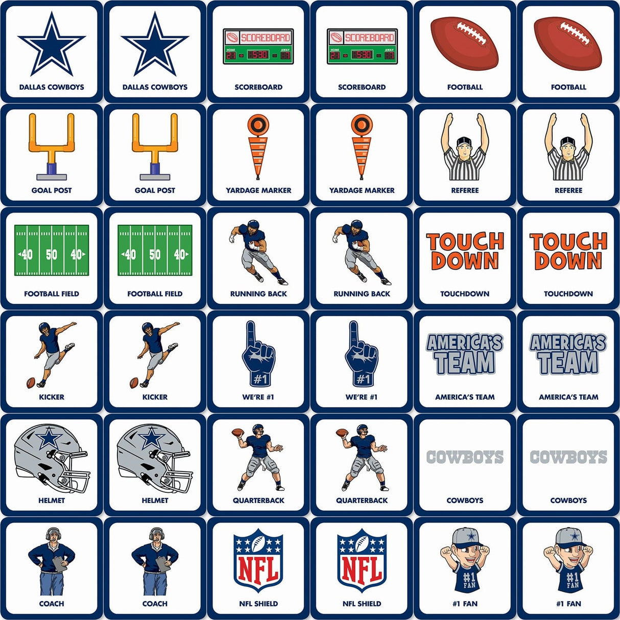 Dallas Cowboys Matching Game