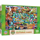 USA Map of the National Parks - 100 Piece Jigsaw Puzzle