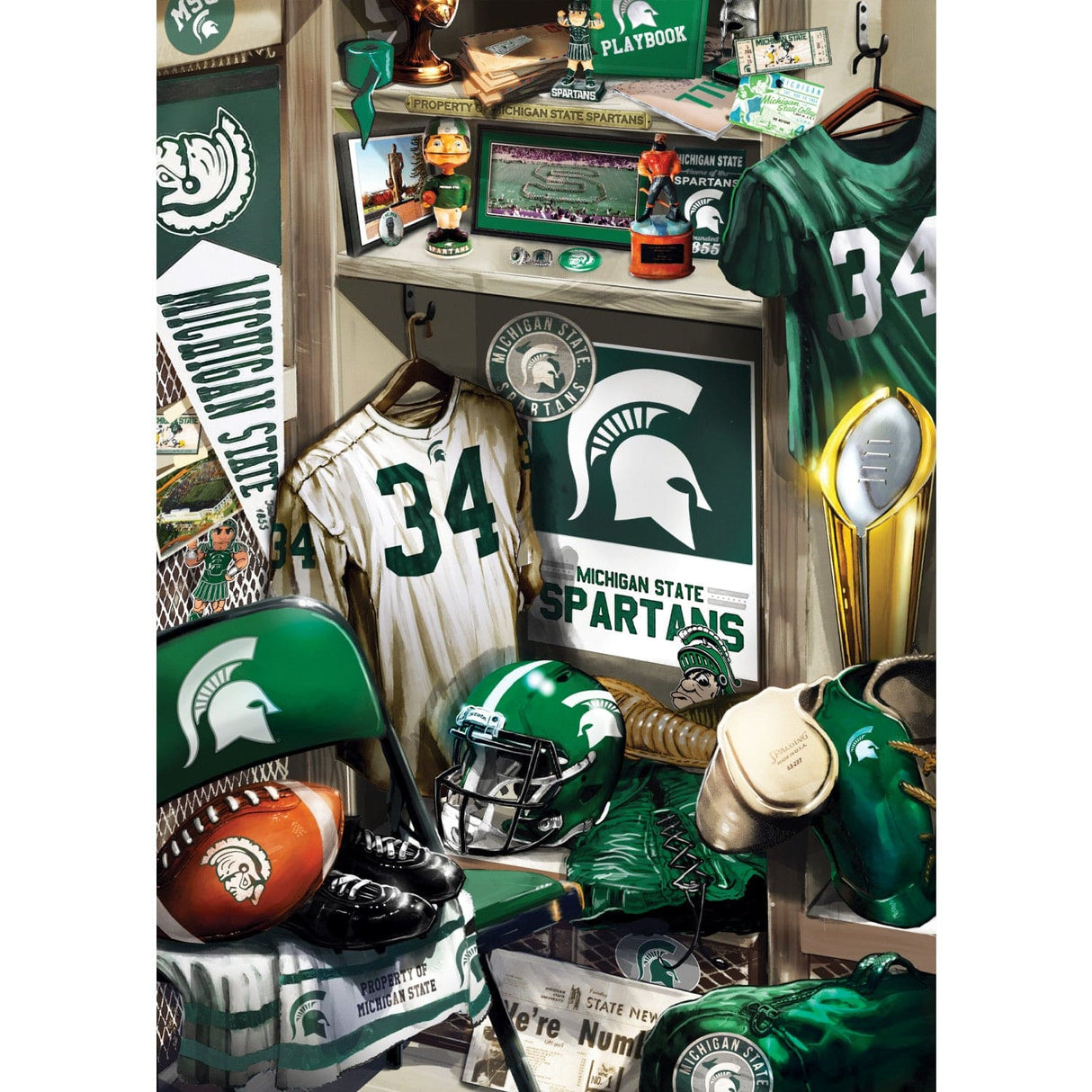 Michigan State Spartans - Locker Room 500 Piece Jigsaw Puzzle