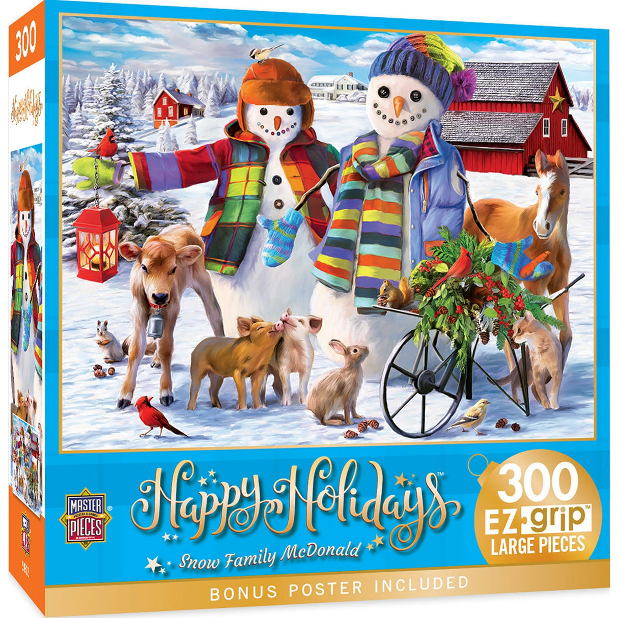 Happy Holidays - Snow Family McDonald 300 Piece EZ Grip Jigsaw Puzzle