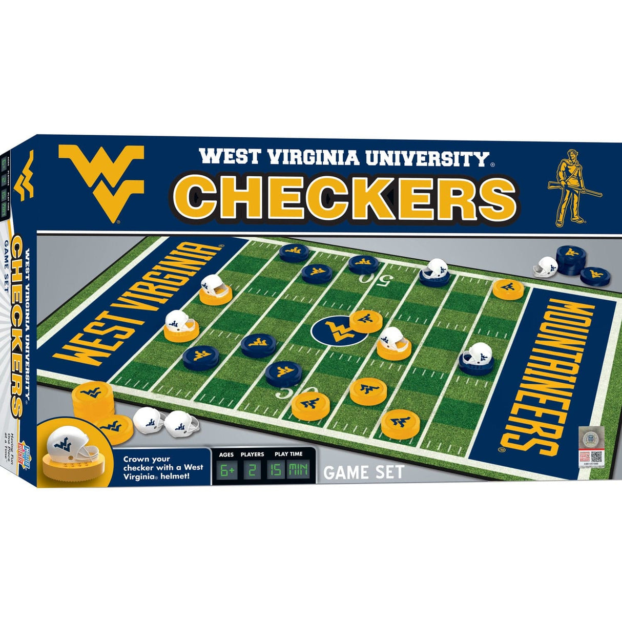 West Virginia Mountaineers Checkers Board Game