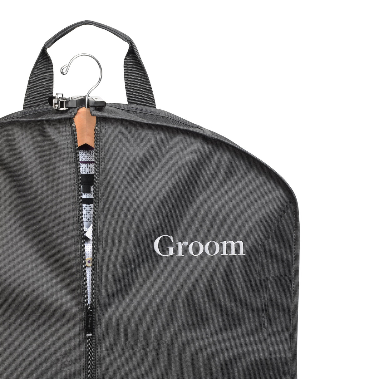 40” Deluxe Travel Garment Bag with Two Pockets and Groom Embroidery by WallyBags