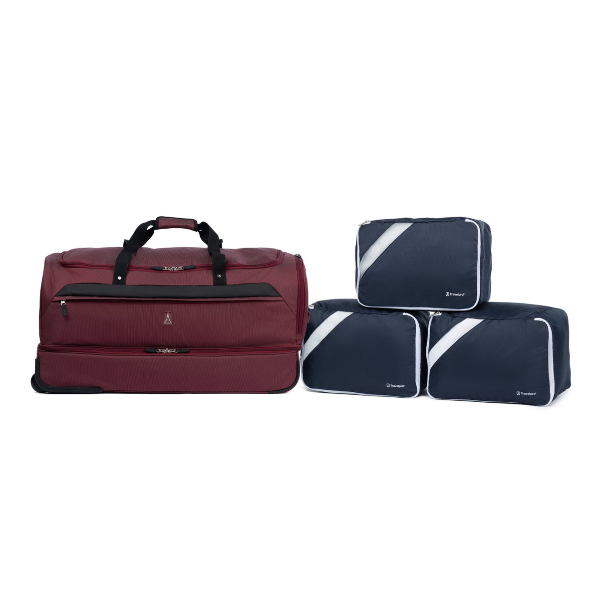 Bolsa de viaje con ruedas y fondo abatible Roadtrip de 30" con cubos de embalaje de Travelpro