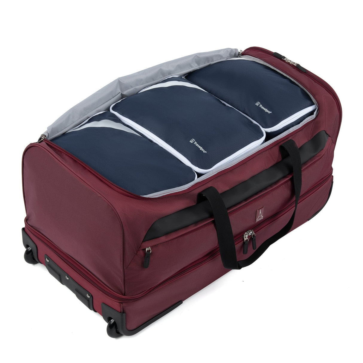 Bolsa de viaje con ruedas y fondo abatible Roadtrip de 30" con cubos de embalaje de Travelpro