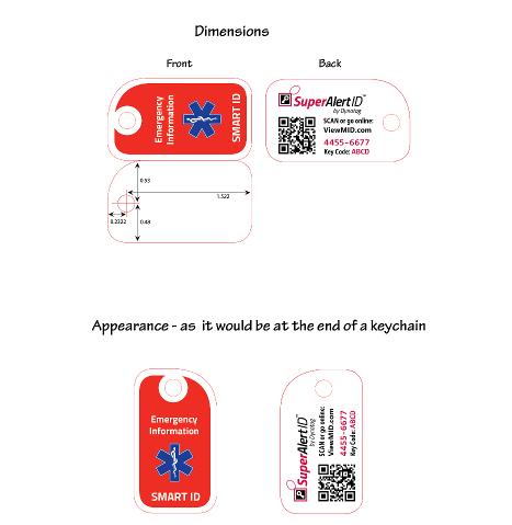 Emergency Medical Information & Contact ID Wallet & Keychain 2 card kit