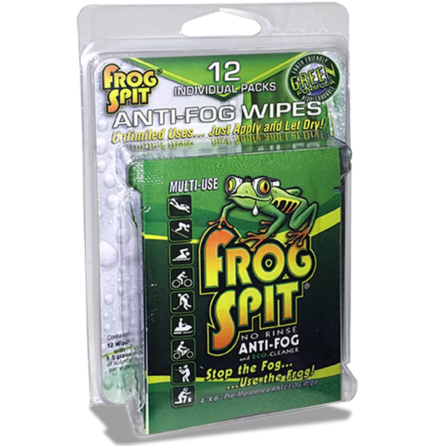 Frog Spit No Rinse Anti-Fog Wipes 12 Pack