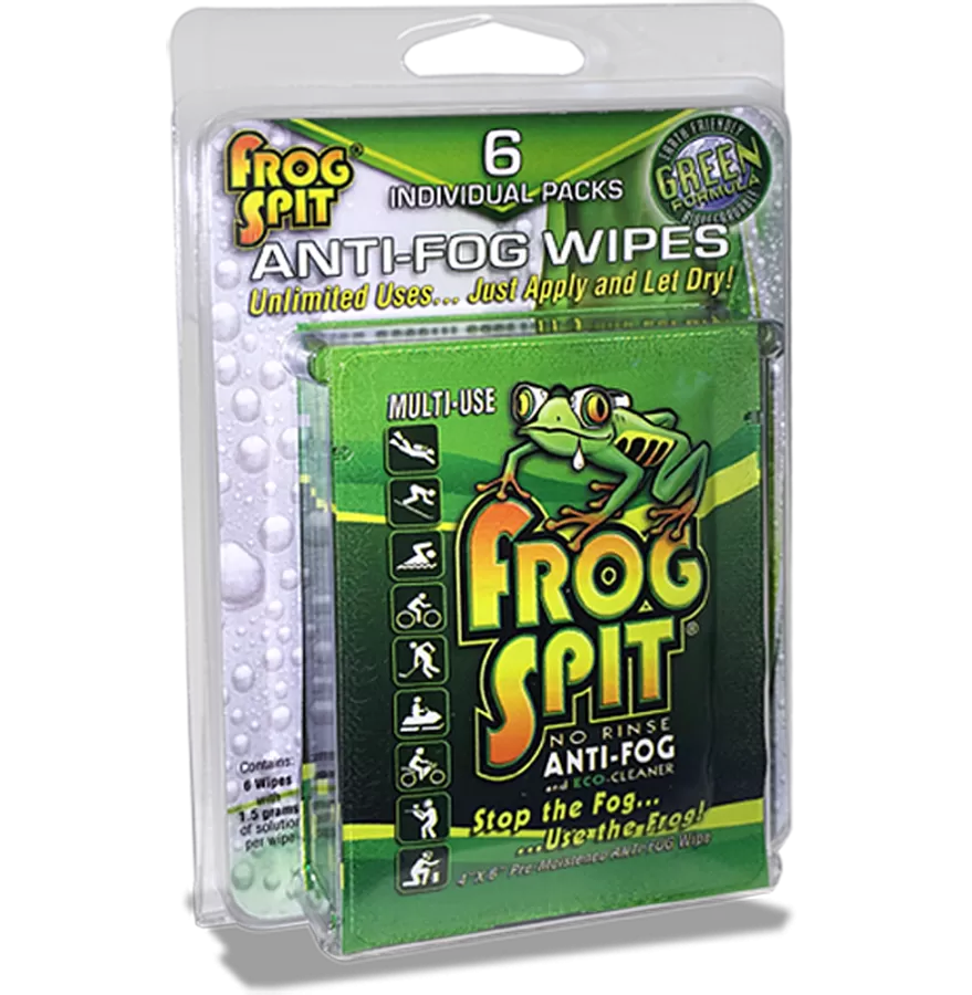 Frog Spit No Rinse Anti-Fog Wipes 6 Pack