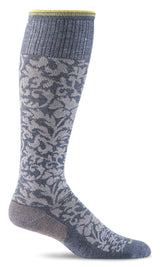 Sockwell Calcetines de compresión graduados moderados Damask para mujer - Denim