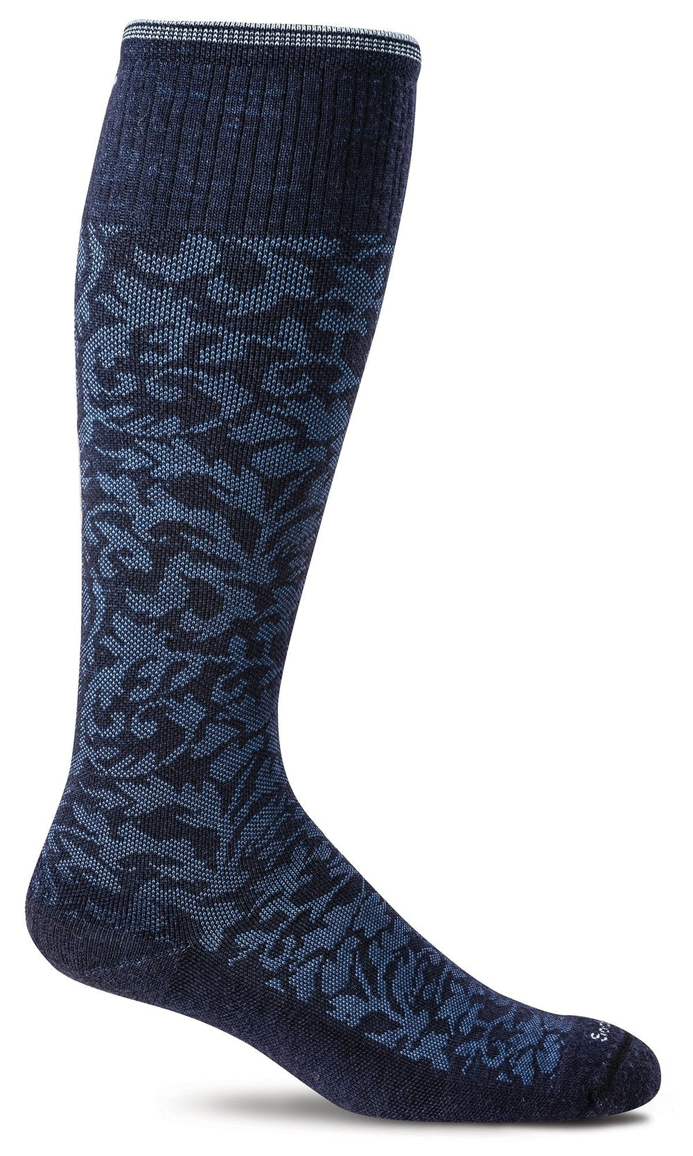 Calcetines de compresión graduados moderados Damasco de Sockwell azul marino para mujer (ML)